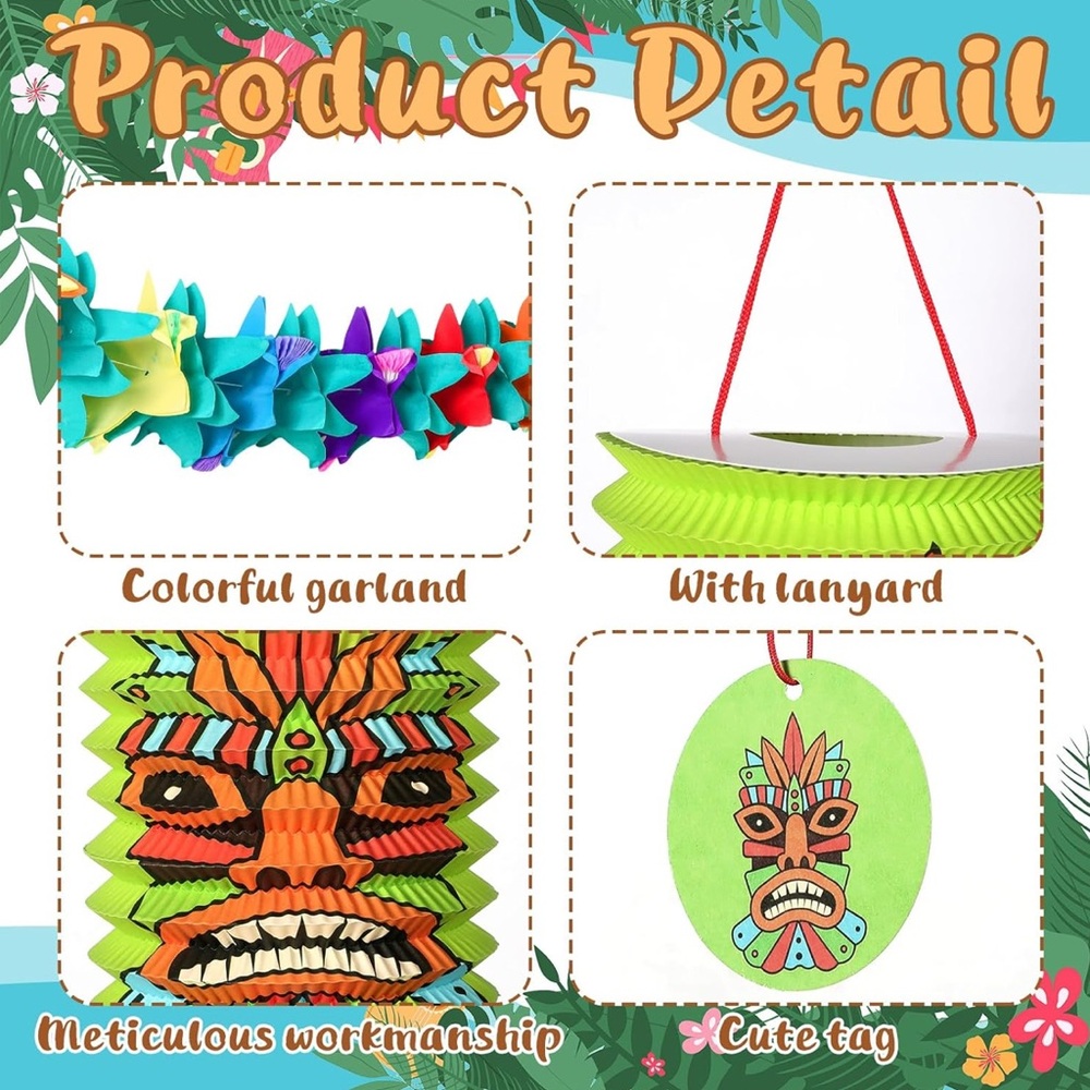 Colorful Tiki Party Decorations (2-Pack) - Picture 4 of 5